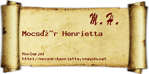 Mocsár Henrietta névjegykártya