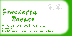 henrietta mocsar business card
