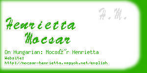 henrietta mocsar business card